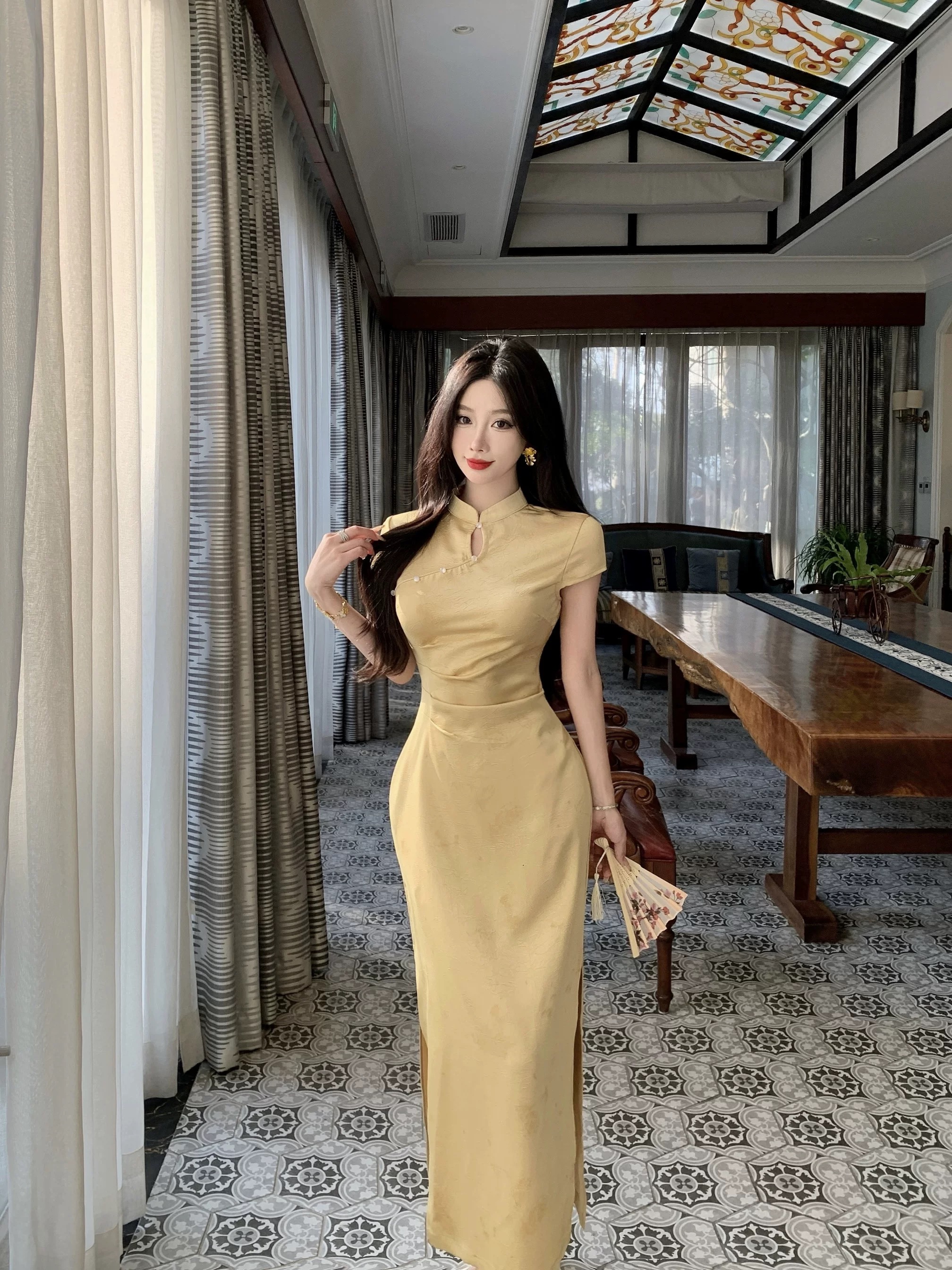 Collecting shells qipao dress Q223 images